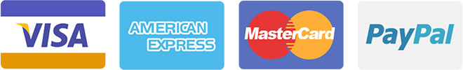 Visa, American Express, Mastercard, PayPal