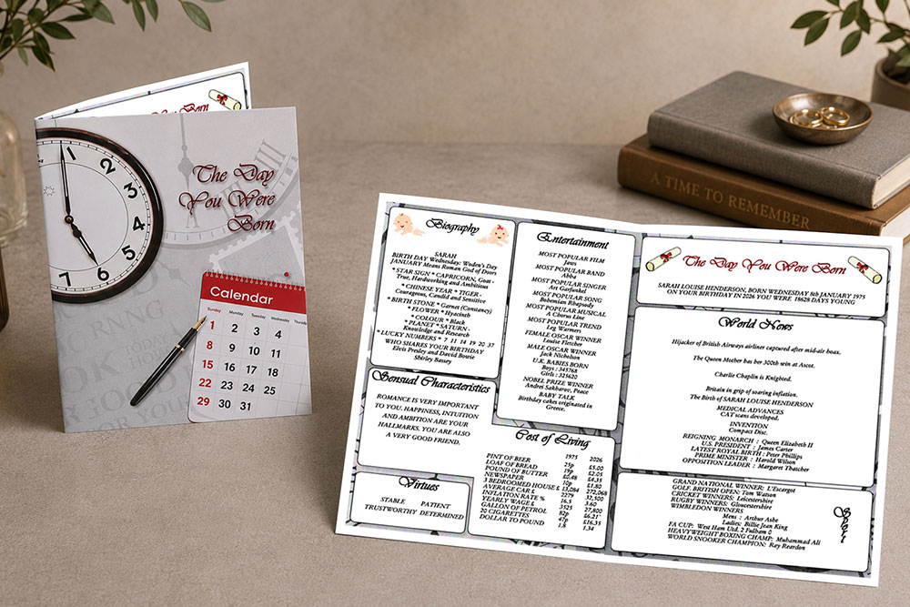 Day You Were Born keepsake card