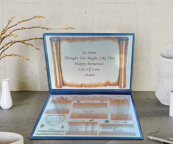 Interior of luxury personalised folder chart